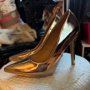 Rose gold high heels